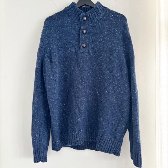 UNTUCKit Other - Untuckit Vangone Wool Blend Sweater Mens XL 1/4 Button Lambs Wool Blend